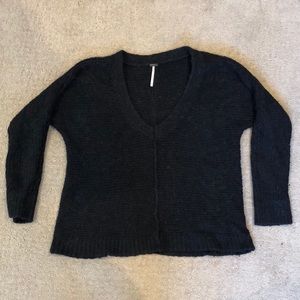Black V-Neck Free People Sweater